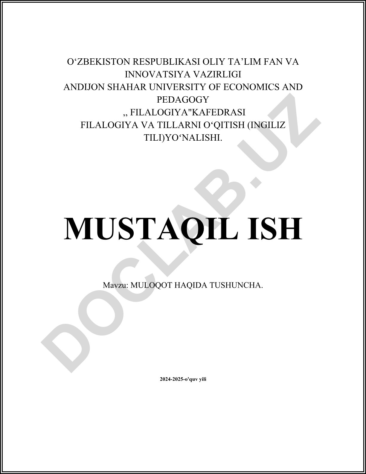Muloqot haqida tushuncha