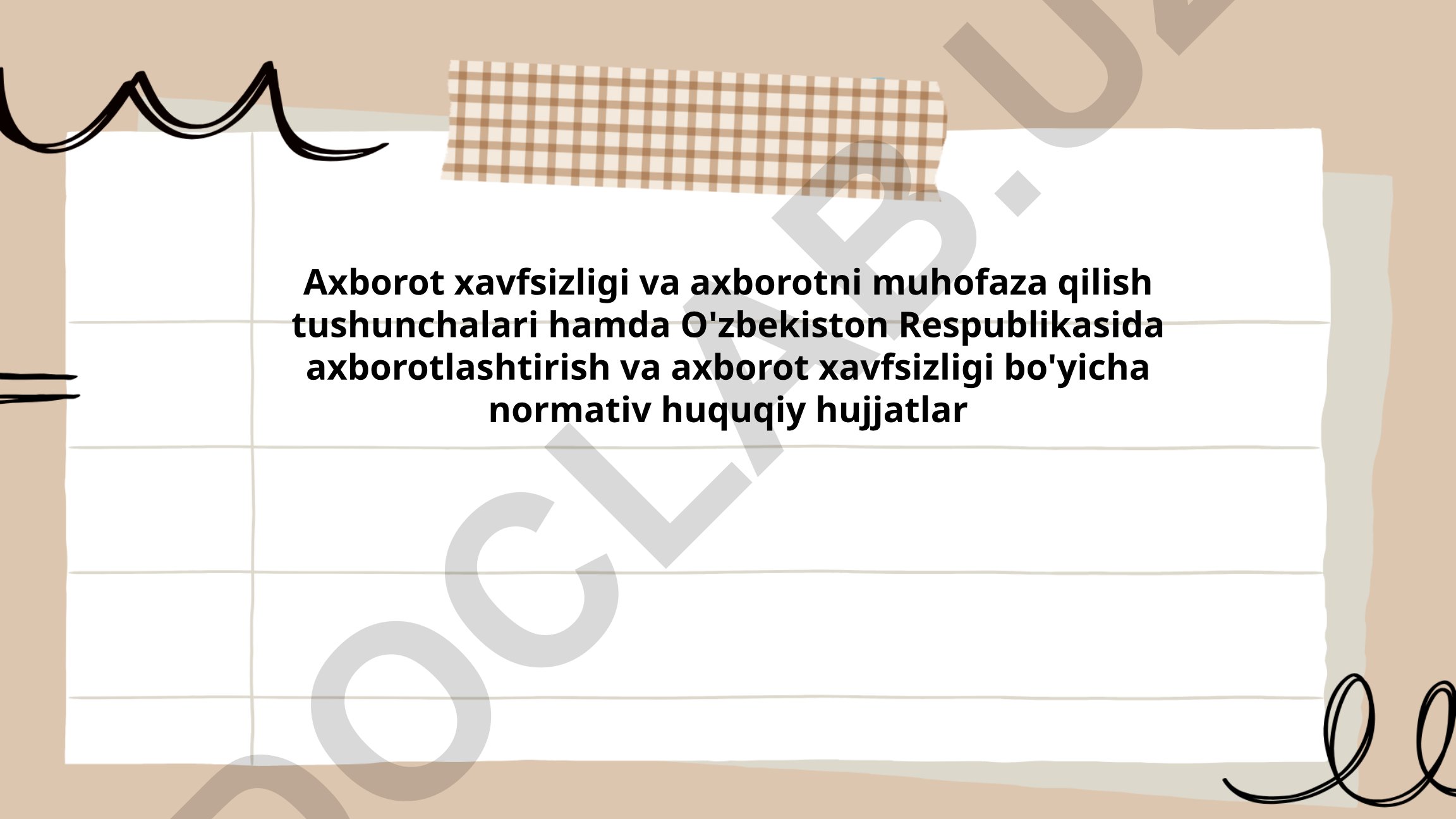 Axborot xavfsizligi va axborotni muhofaza qilish tushunchalari