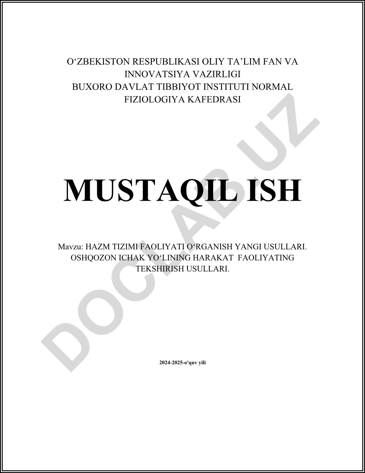 Hazm tizimi faoliyati o‘rganish yangi usullari. Oshqozon ichak yo‘lining harakat faoliyatini tekshirish usullari