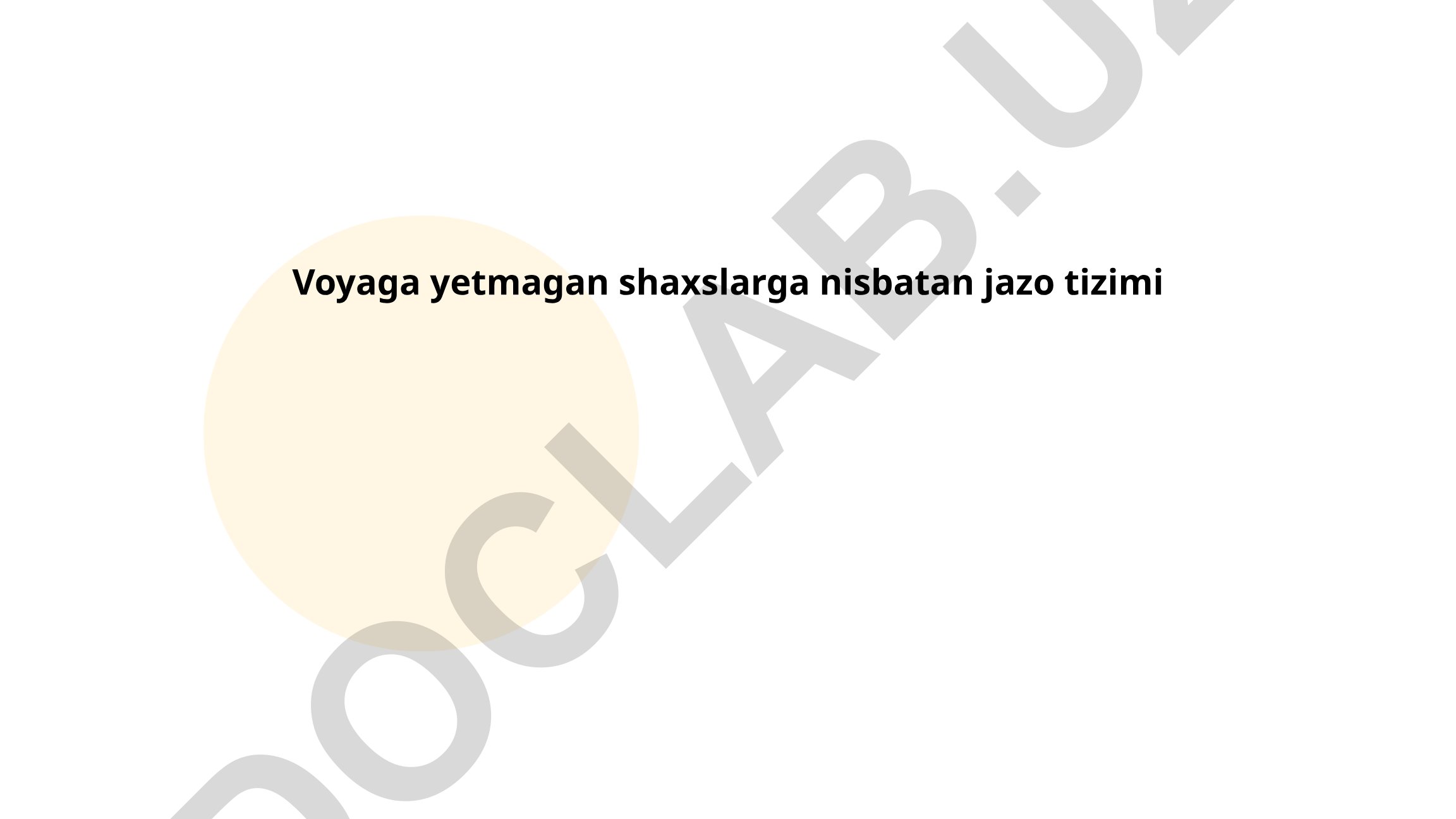 Voyaga yetmagan shaxslarga nisbatan jazo tizimi