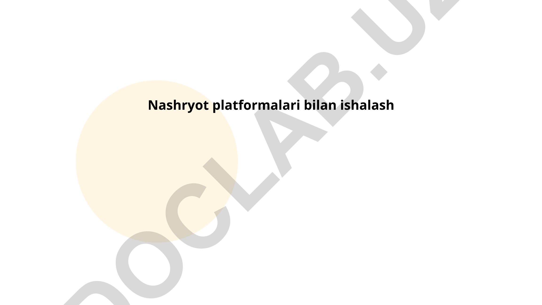 Nashryot platformalari bilan ishlash