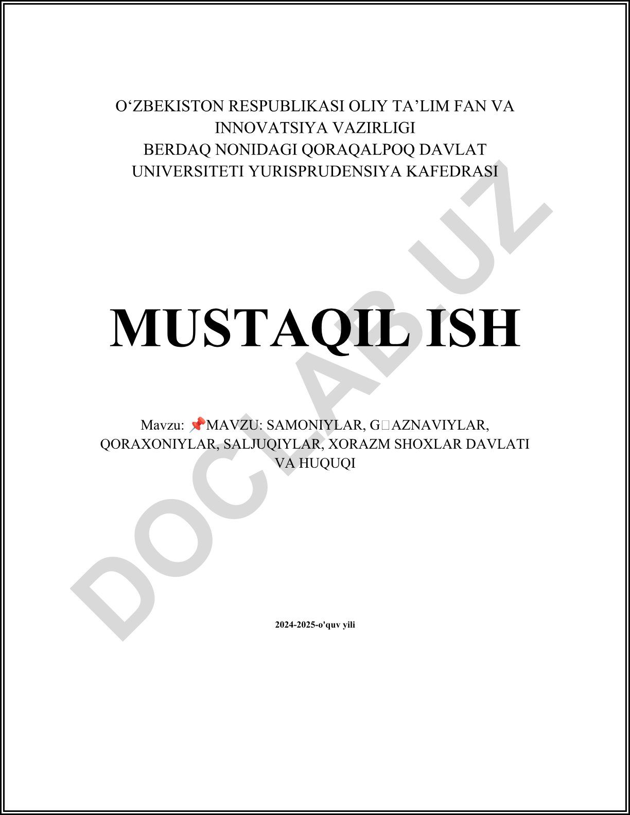 Somoniyylar, Gʻaznaviylar, Qoraxoniylar, Saljuqiylar, Xorazm shoxlar davlati va huquqi