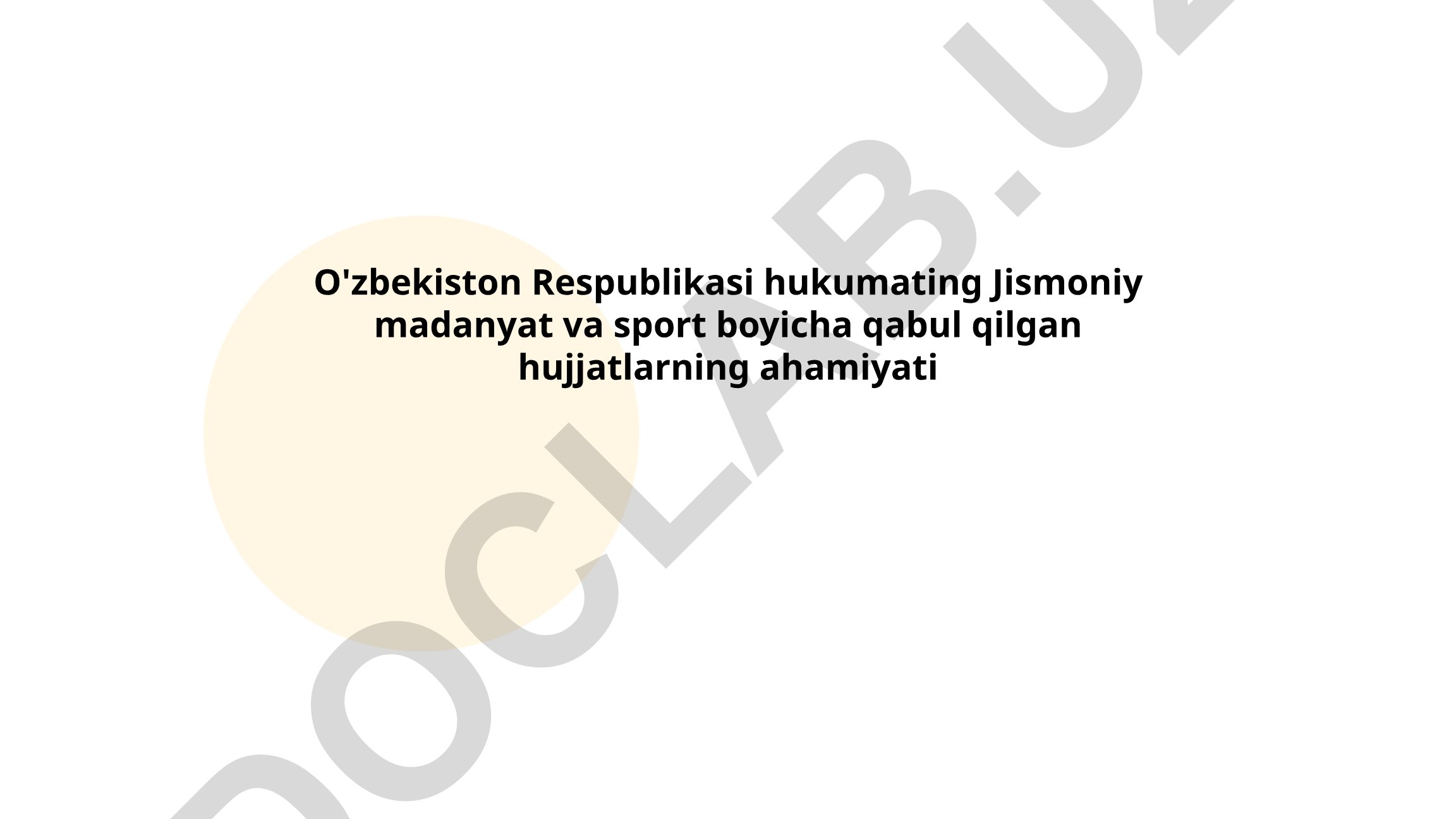 O'zbekistonda sportni rivojlantirish strategiyalari va jismoniy madaniyat