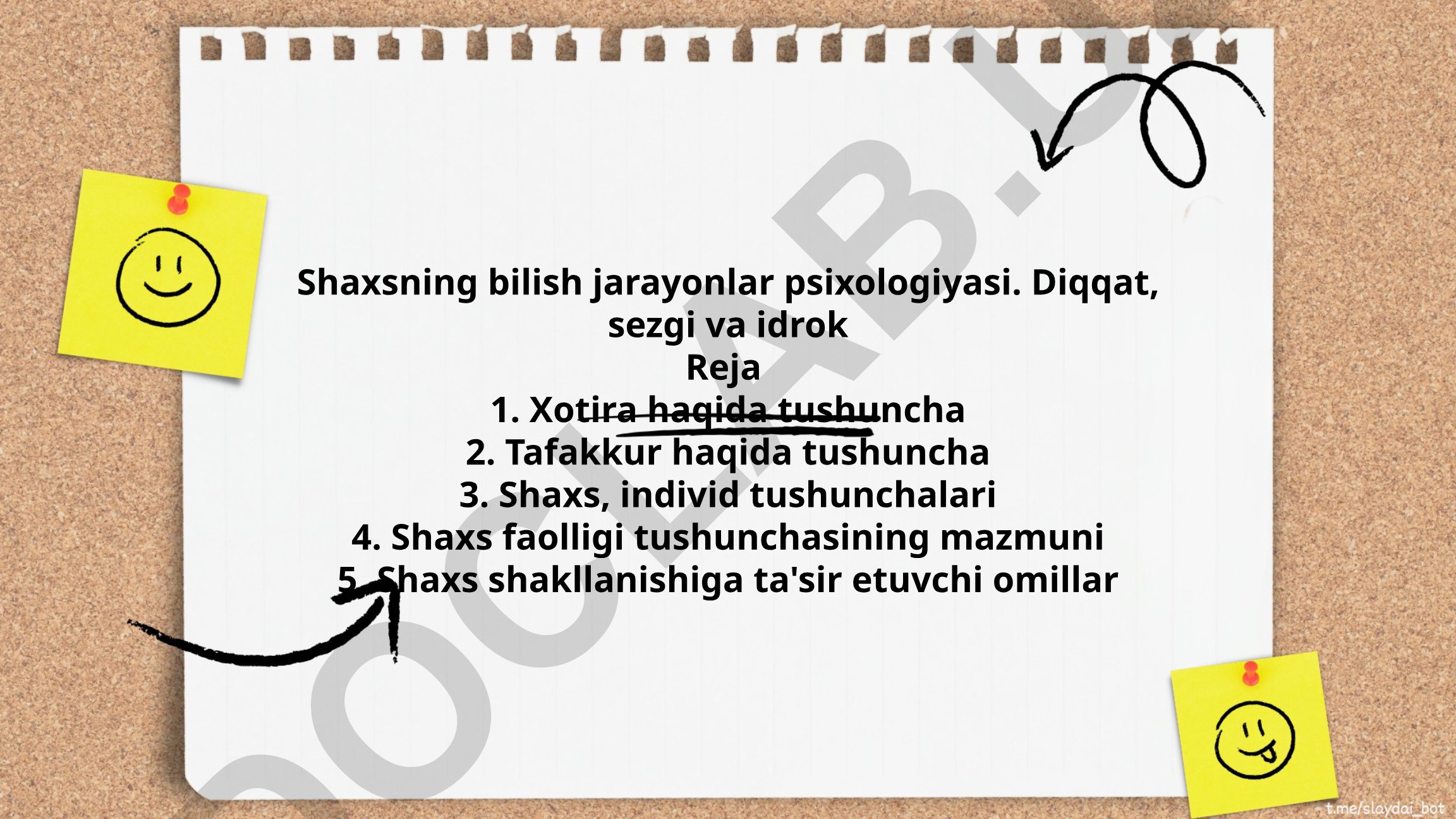 Shaxsning bilish jarayonlar psixologiyasi: diqqat, sezgi va idrok