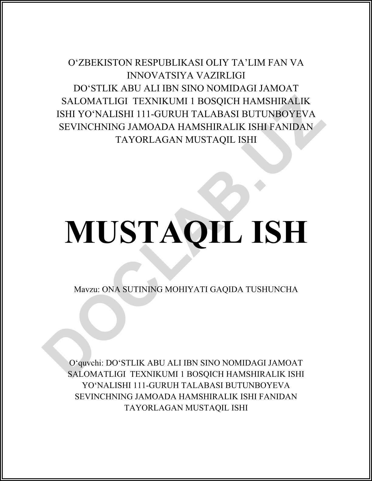 Ona sutining mohiyati haqida tushuncha