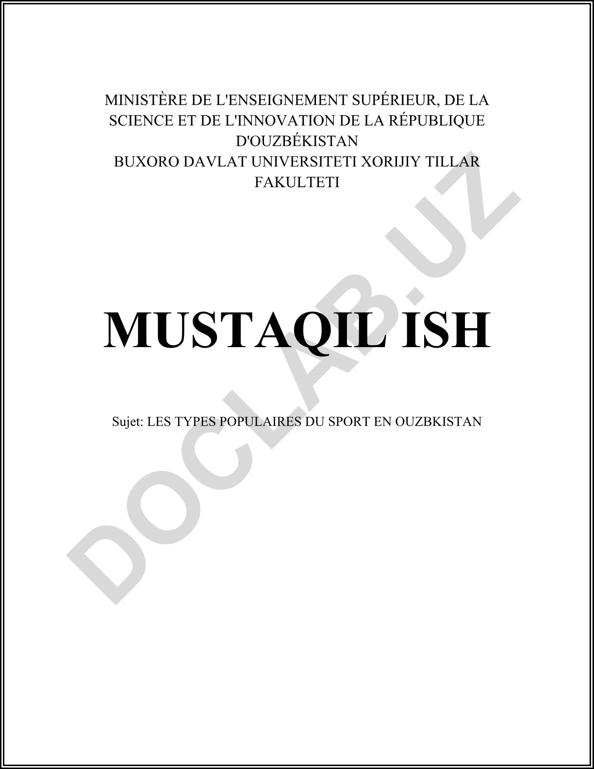 Les types populaires du sport en Ouzbékistan