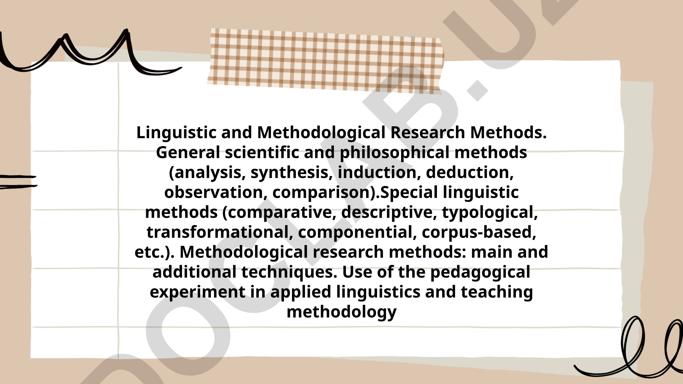 Linguistic and Methodological Research Methods