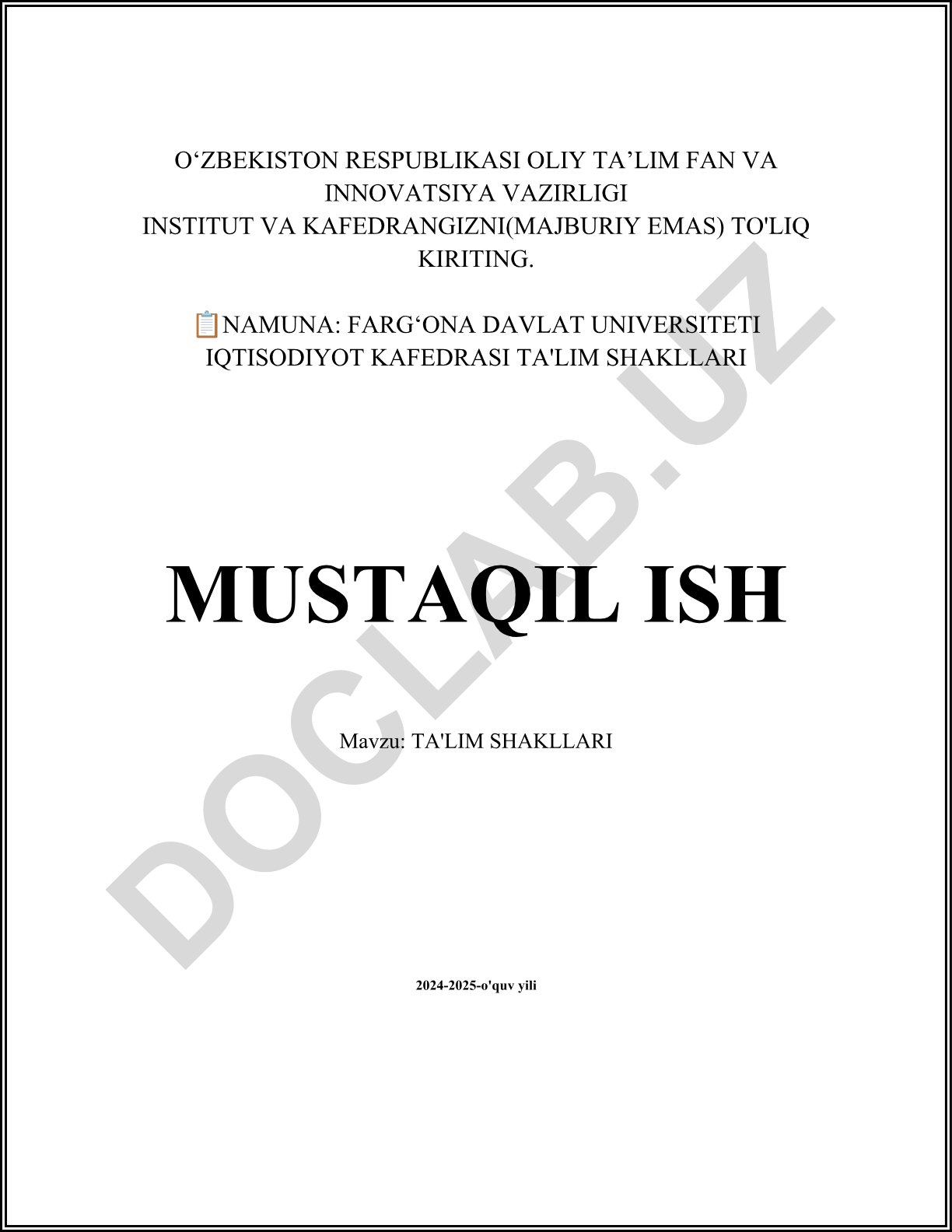 Ta'lim shakllari