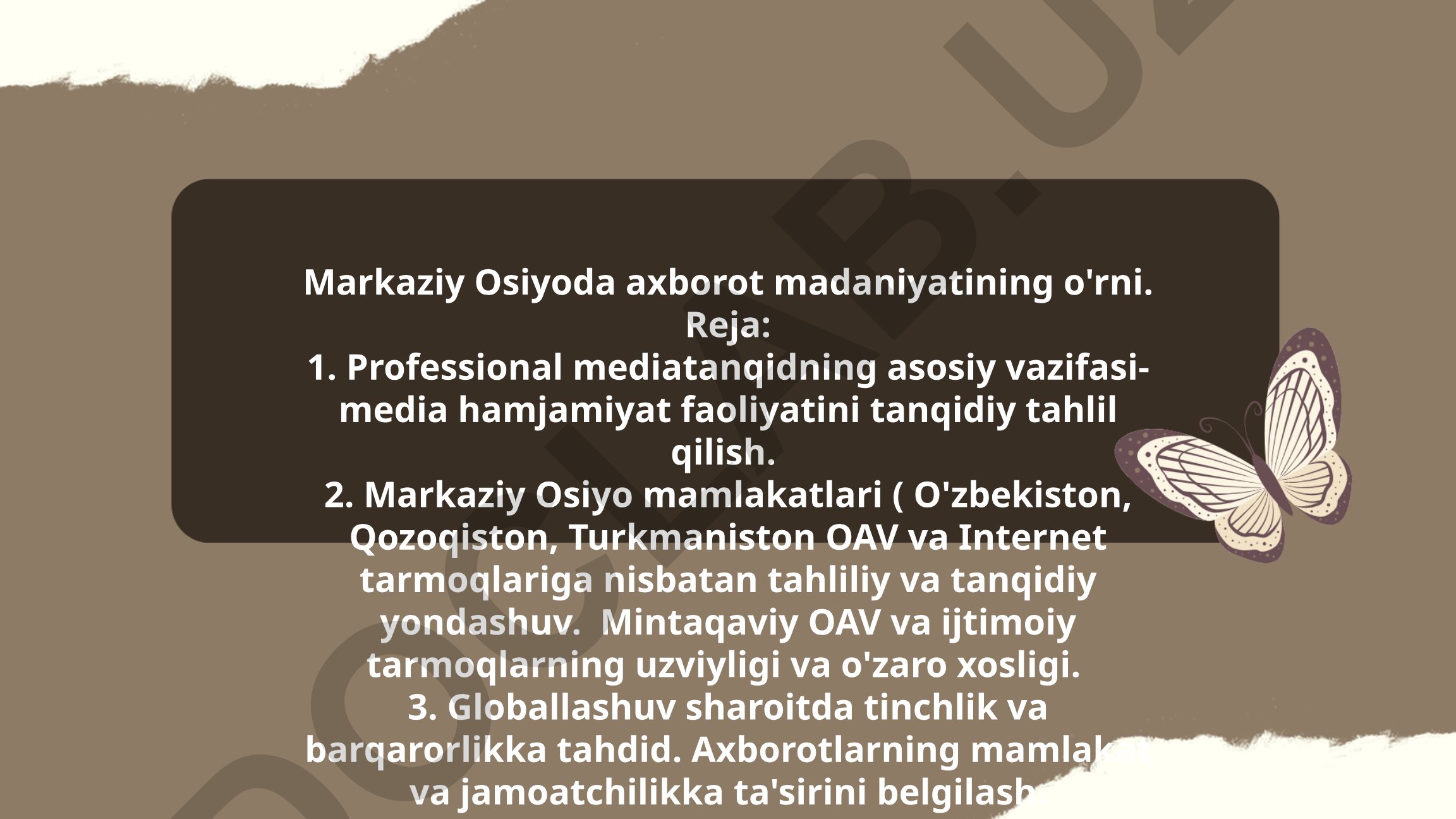 Markaziy Osiyoda axborot madaniyatining o'rni