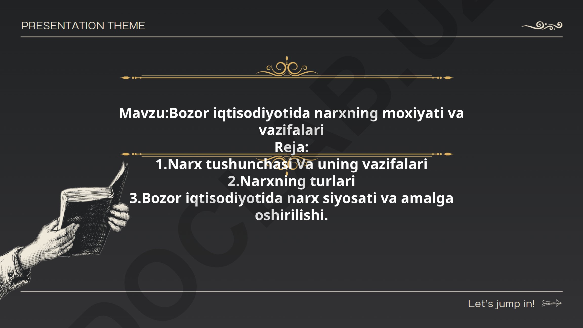Bozor iqtisodiyotida narxning moxiyati va vazifalari