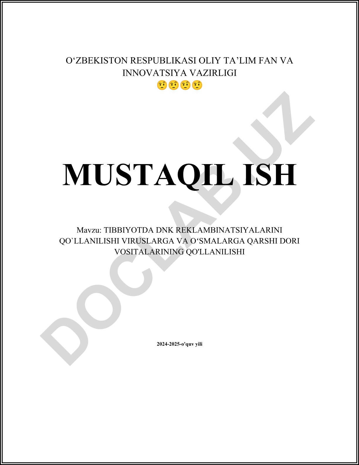 Tibbiyotda DNK rekombinatsiyalarini qo'llanilishi viruslarga va o'smalarga qarshi dori vositalarining qo'llanilishi