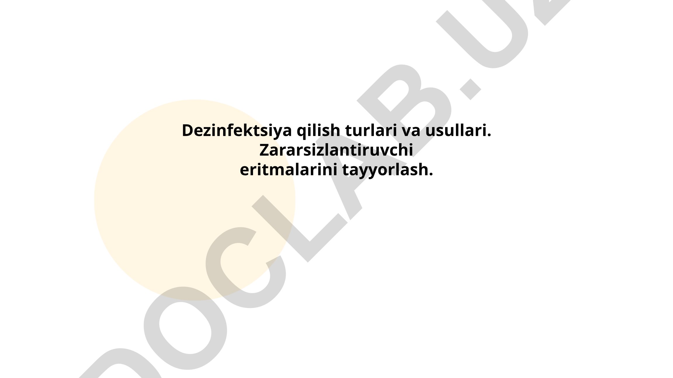 Dezinfeksiya qilish turlari va usullari