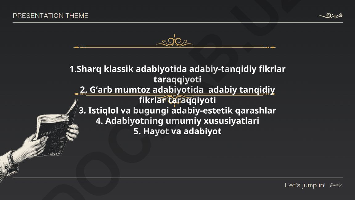 Sharq va G'arb adabiyotida tanqidiy fikrlar taraqqiyoti