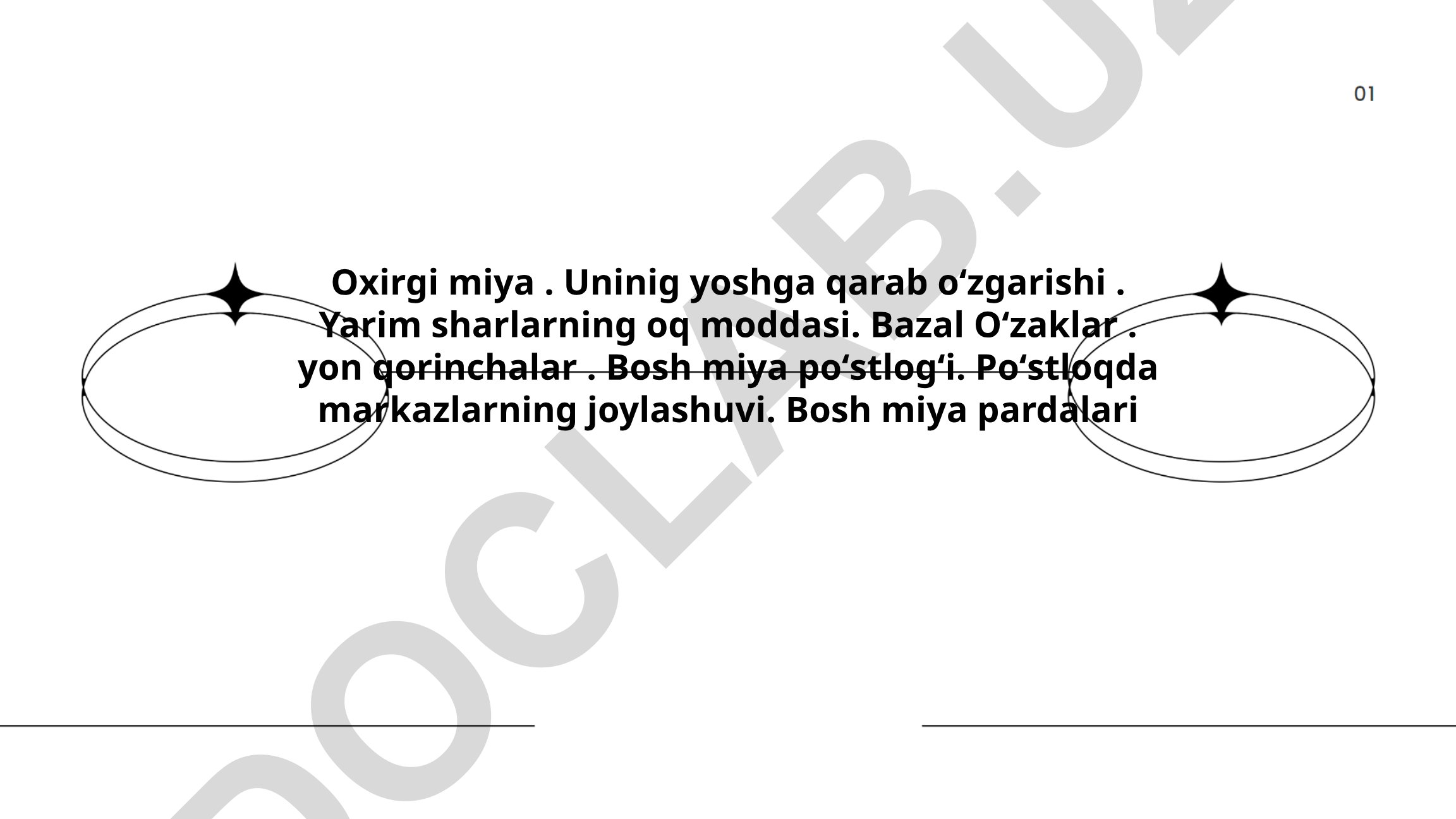 Oxirgi miyaning anatomiyasi va yoshga qarab o'zgarishi