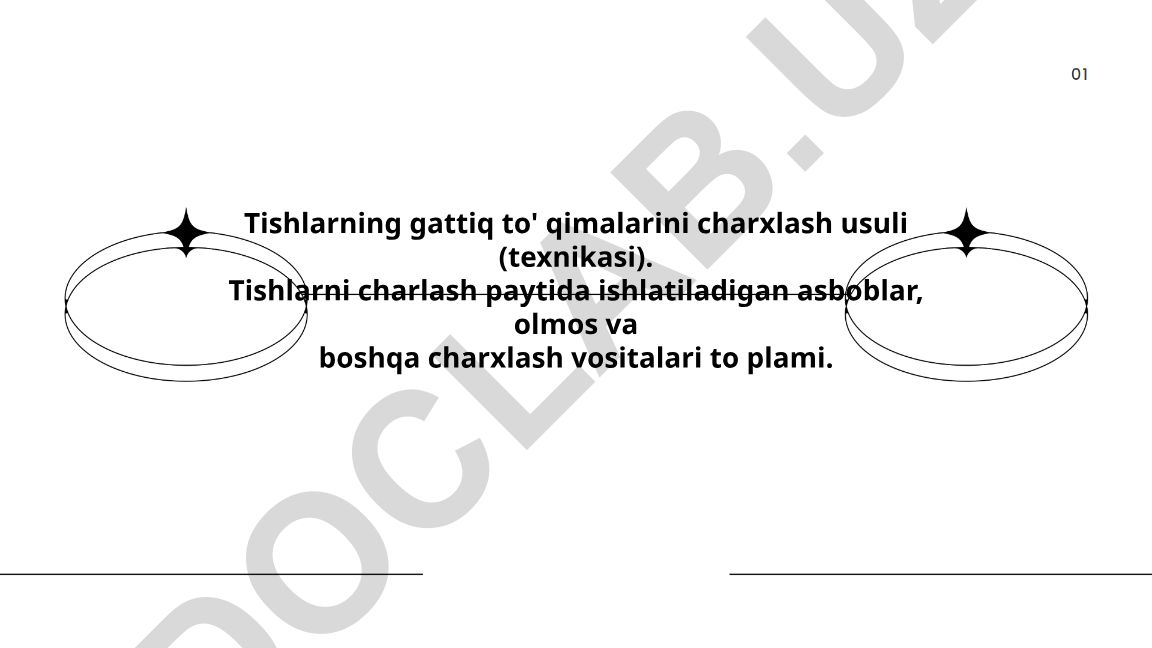Tishlarning gattiq to'qimalarini charxlash usuli va texnikasi