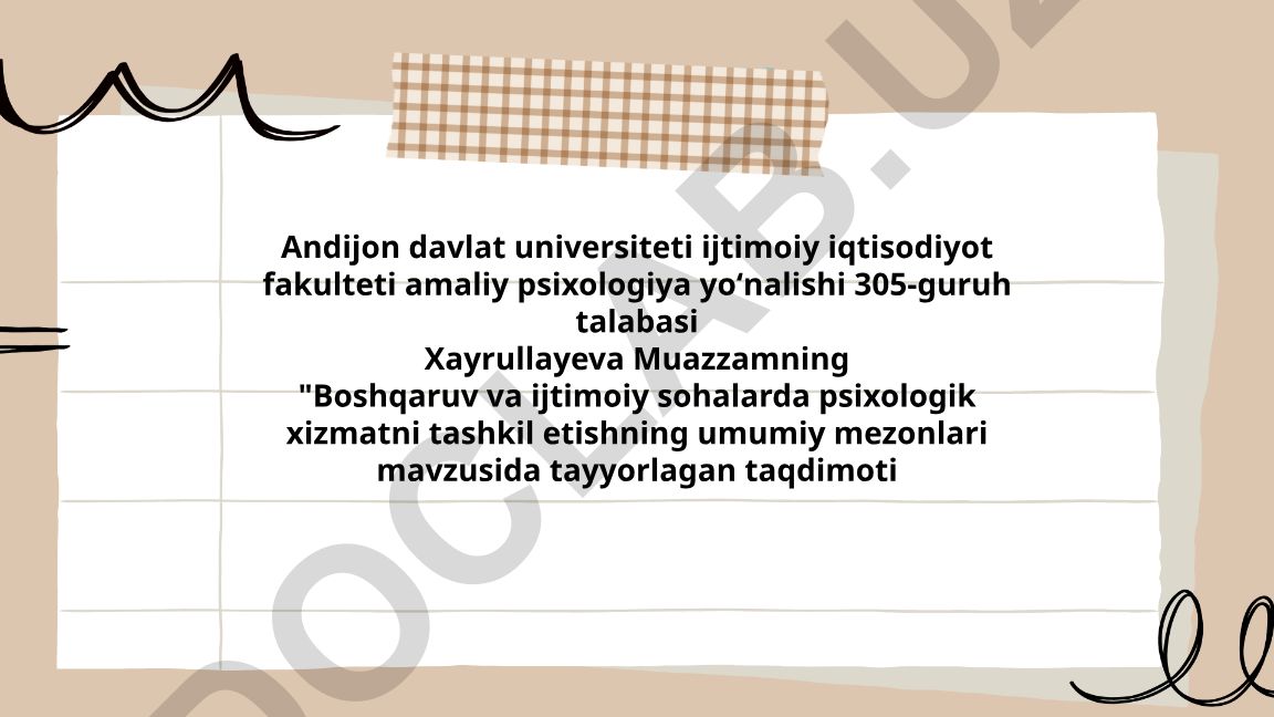 Boshqaruv va ijtimoiy sohalarda psixologik xizmatni tashkil etishning umumiy mezonlari