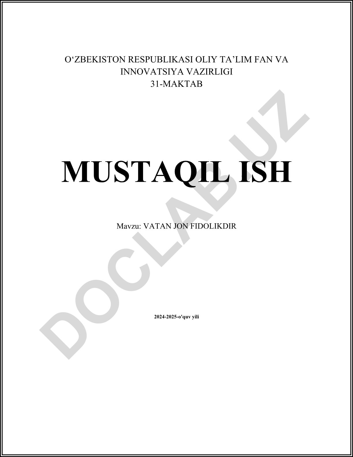 Vatan va vatanparvarlik tushunchasi