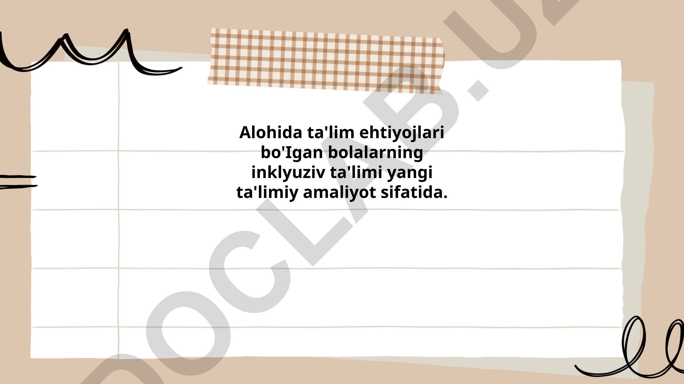 Alohida ta'lim ehtiyojlari bo'lgan bolalarning inklyuziv ta'limi