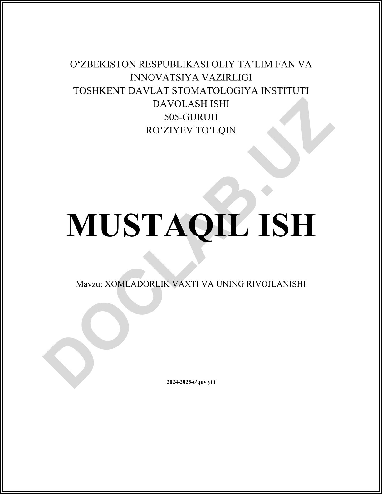 Xomiladorlik vaqtlari va uning rivojlanishi