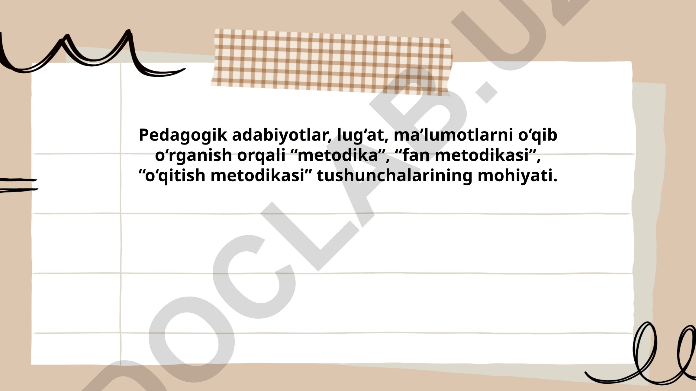 Pedagogik metodikalar tushunchasi va o'qitish metodikasi rivoji