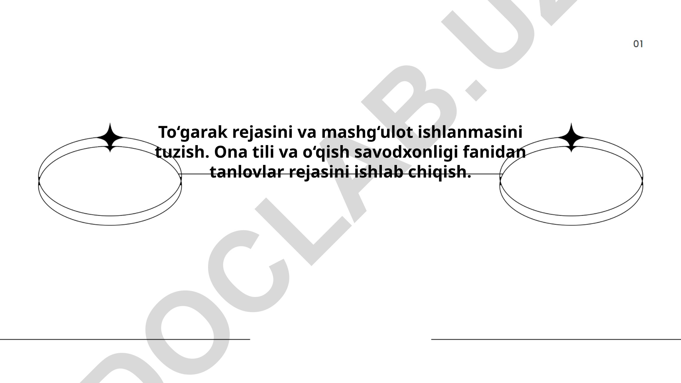 Ona tili va o'qish savodxonligi fanidan to'garak rejasi va mashg'ulot ishlanmasi