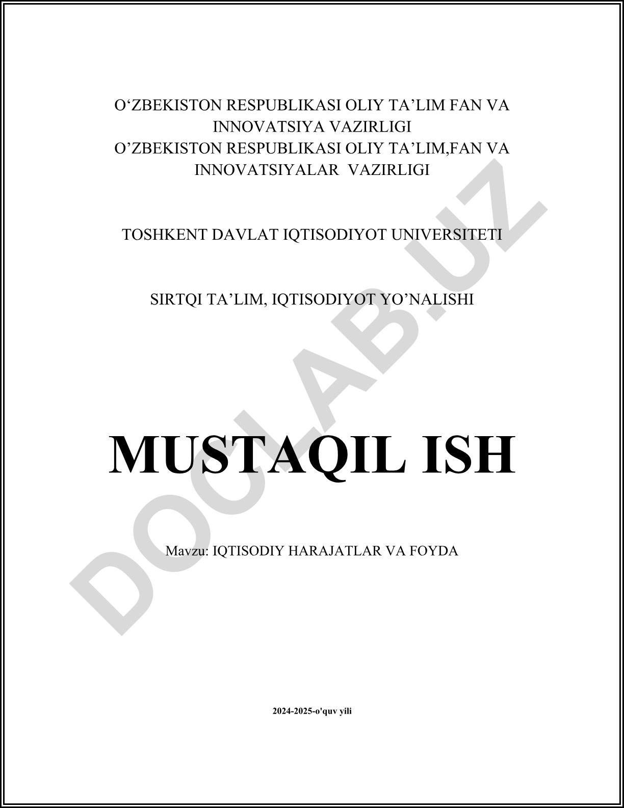 Iqtisodiy harajatlar va foyda