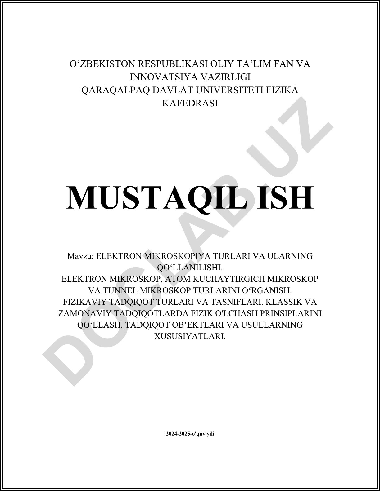 Elektron mikroskopiya turlari va ularning qoʻllanilishi