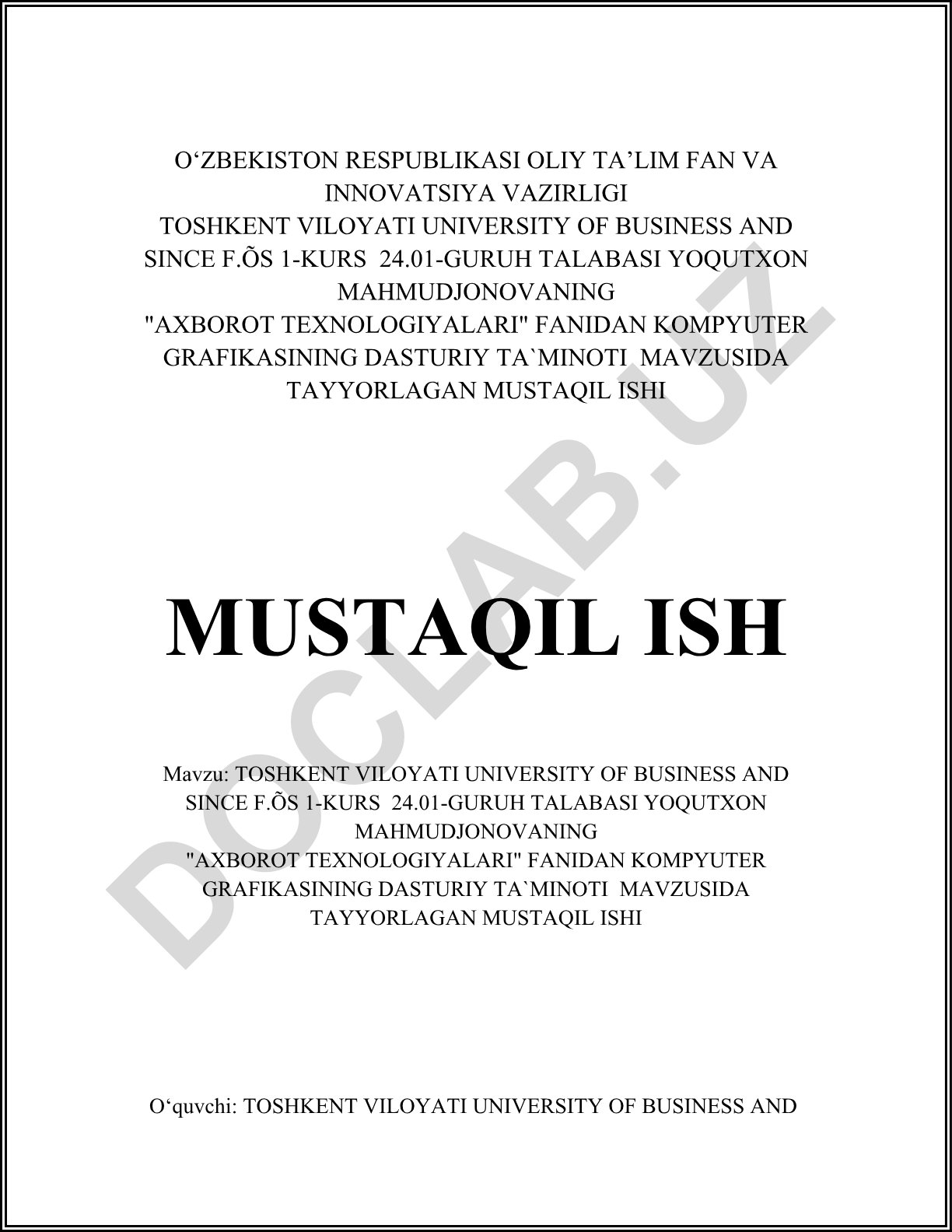 Kompyuter grafikasining dasturiy ta'minoti