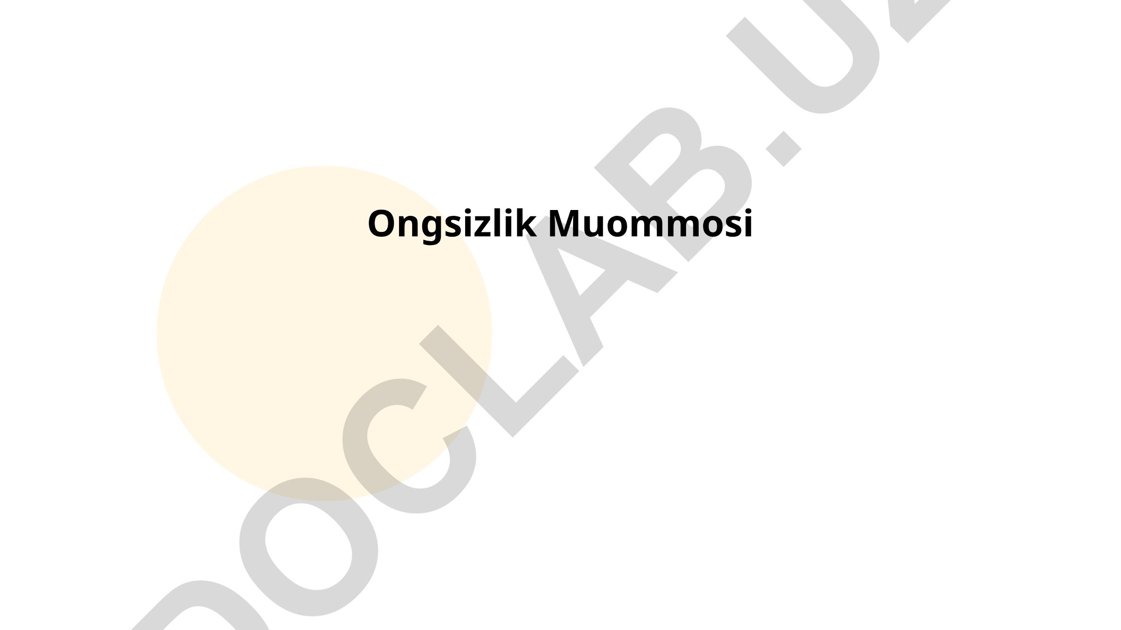 Ongsizlik muommosi: iqtisodiy, ta'lim va sog'liqni saqlashdagi tengsizliklar