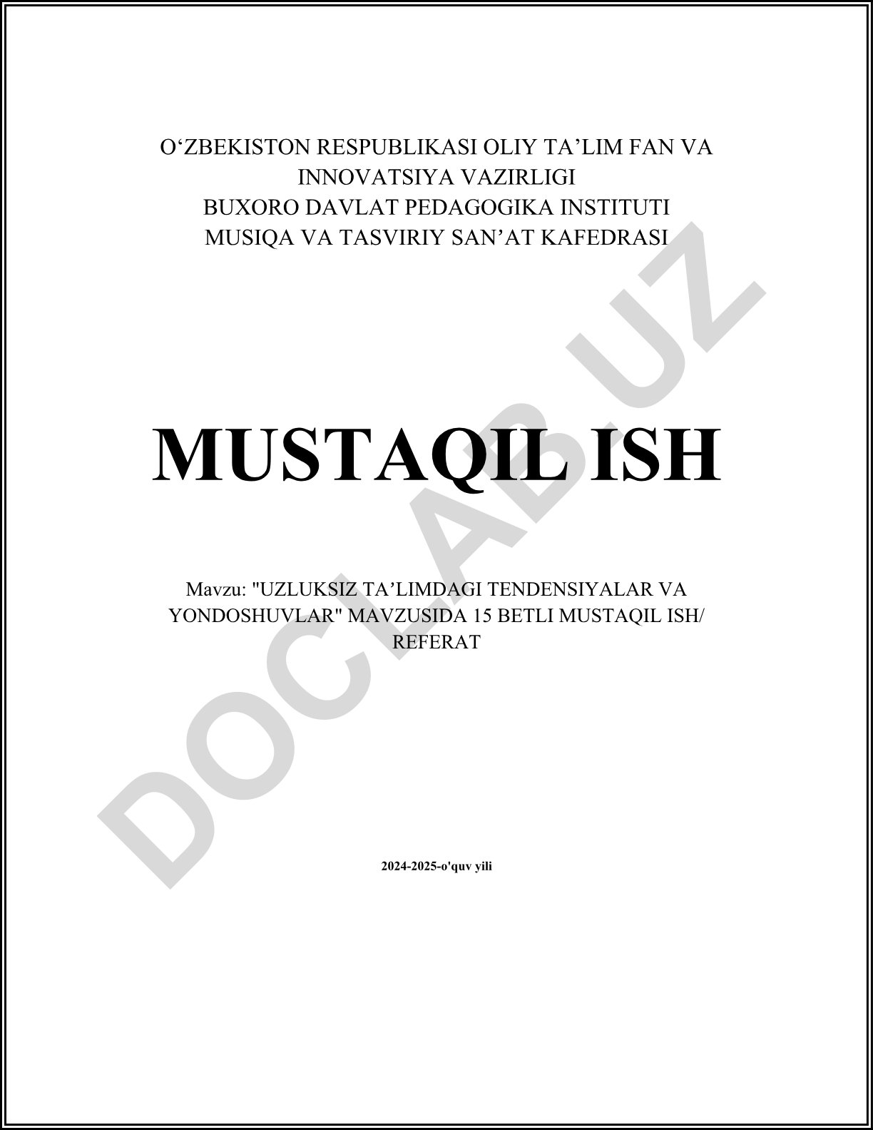 Uzluksiz taʼlimdagi tendensiyalar va yondoshuvalar