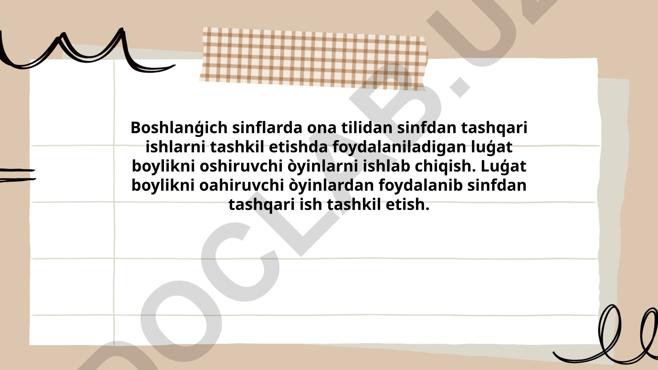 Boshlang'ich sinflarda ona tili darslarida lug'at boyligini oshiruvchi o'yinlar