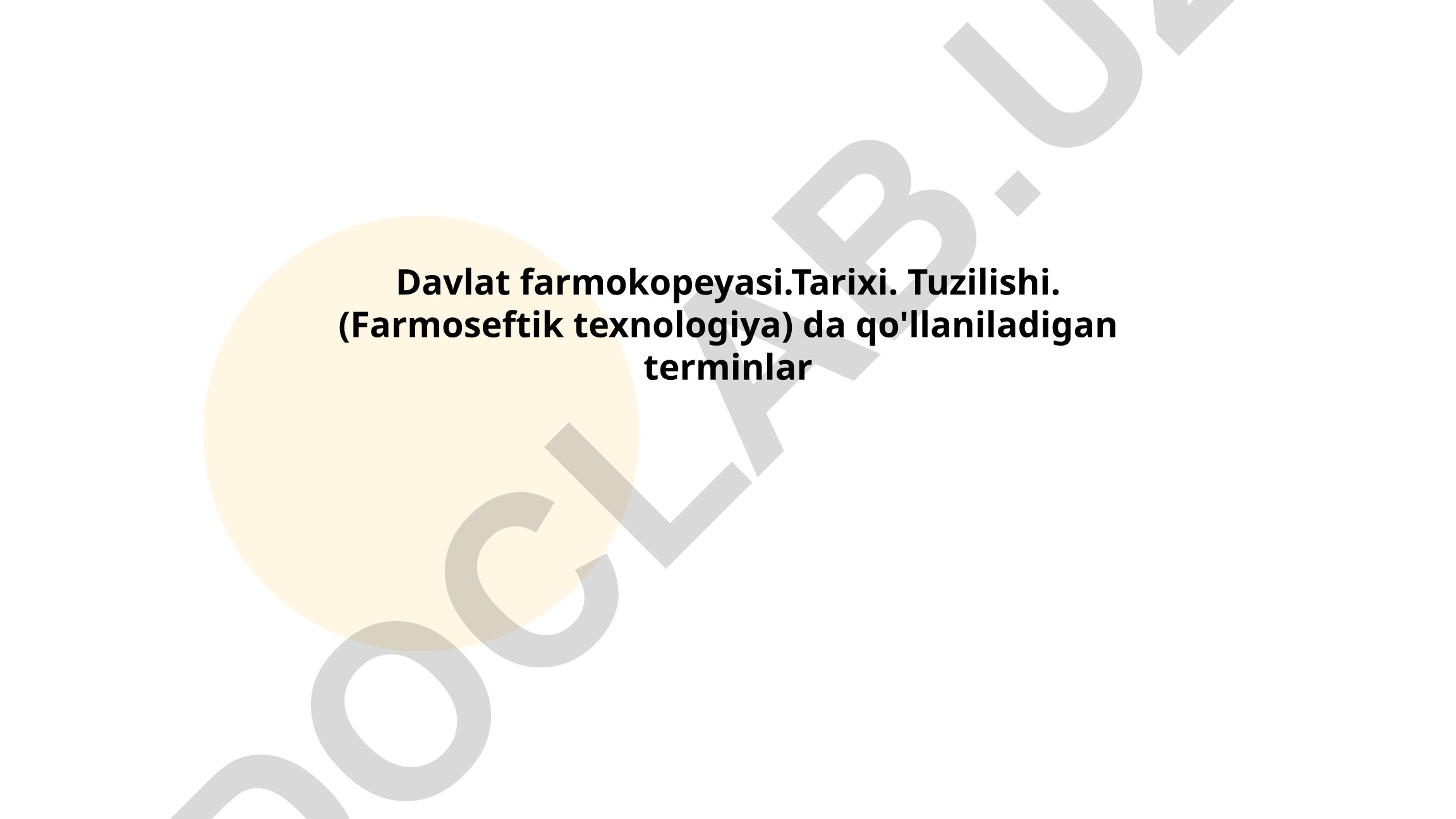 Davlat farmakopeyalarining tarixi va farmasevtik texnologiyadagi roli