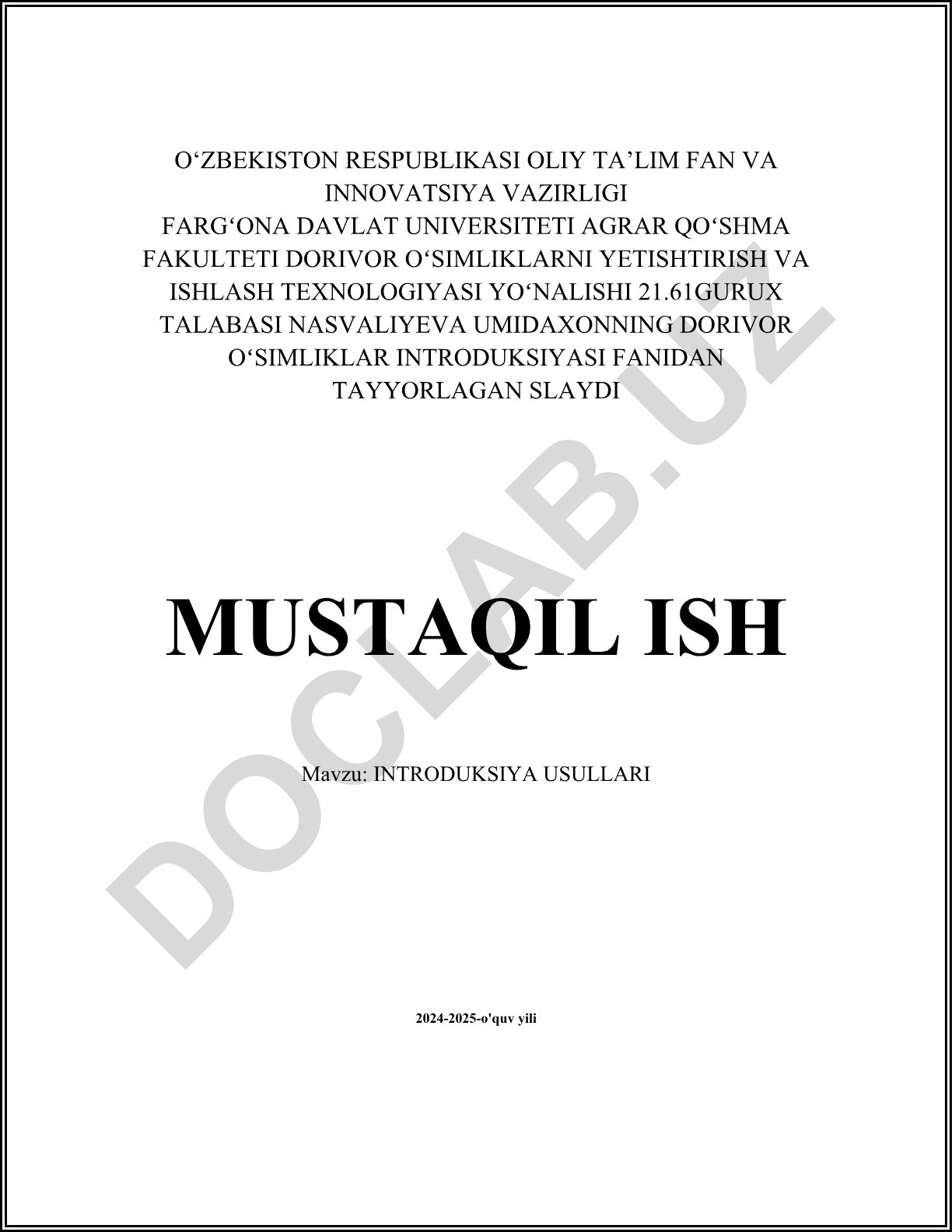 Introduksiya usullari