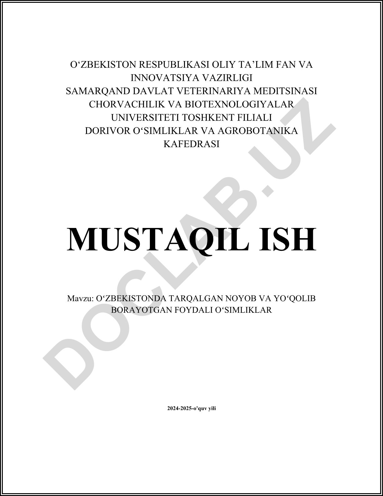 Oʻzbekistonda tarqalgan noyob va yoʻqolib borayotgan foydali oʻsimliklar