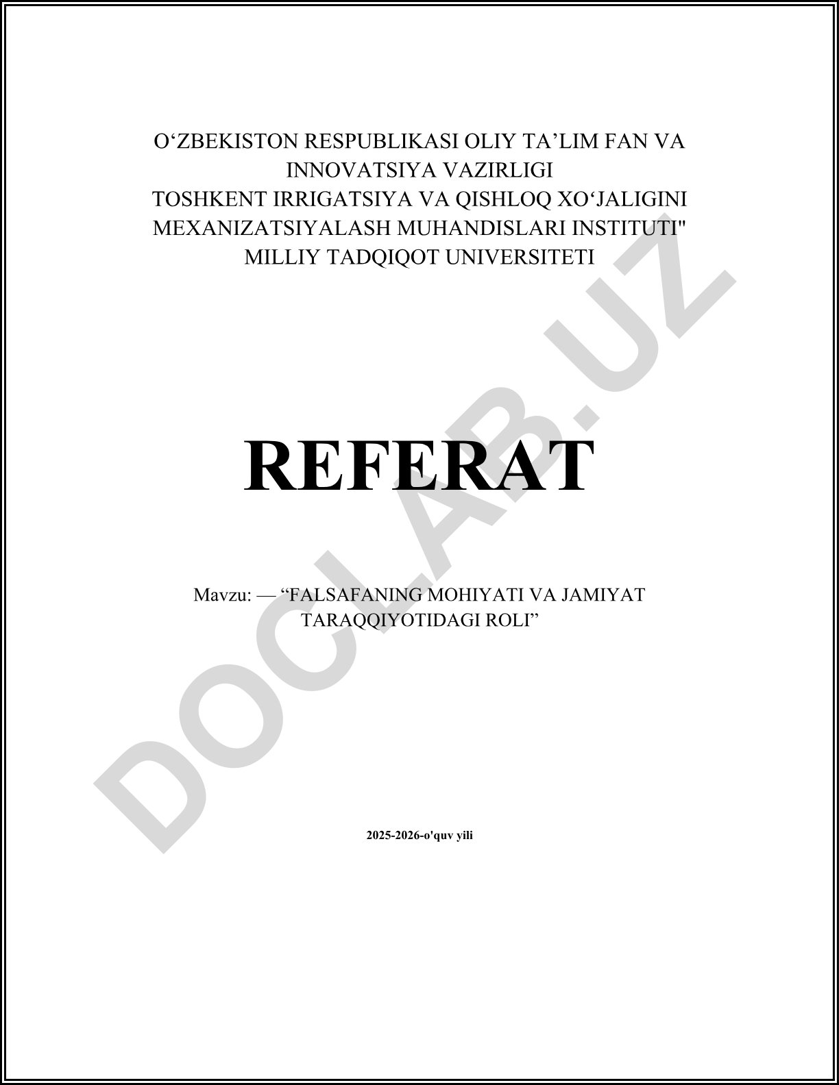 Falsafaning mohiyati va jamiyat taraqqiyotidagi roli