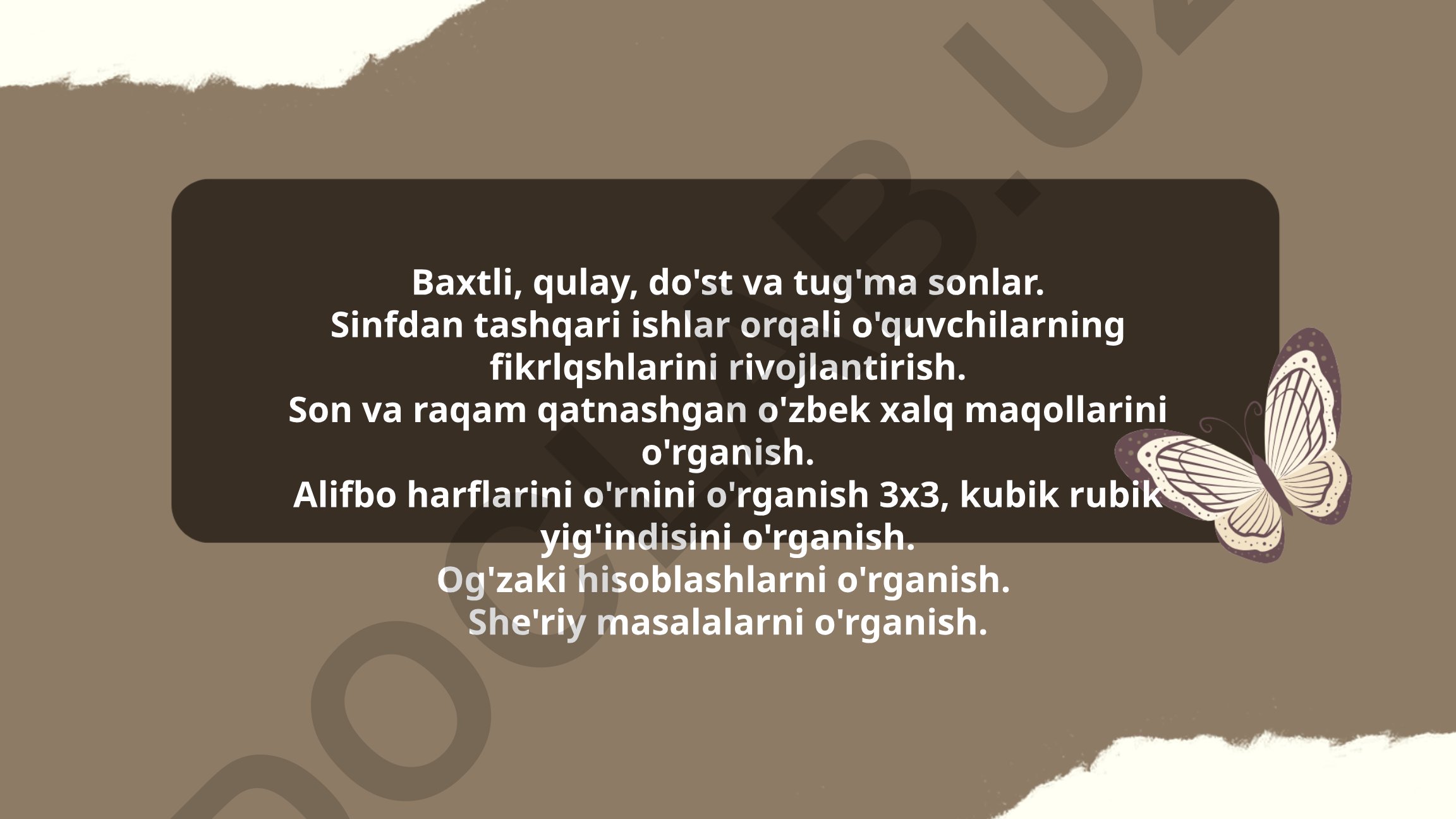 Baxtli, qulay, do'st va tug'ma sonlar haqida matematika taqdimoti