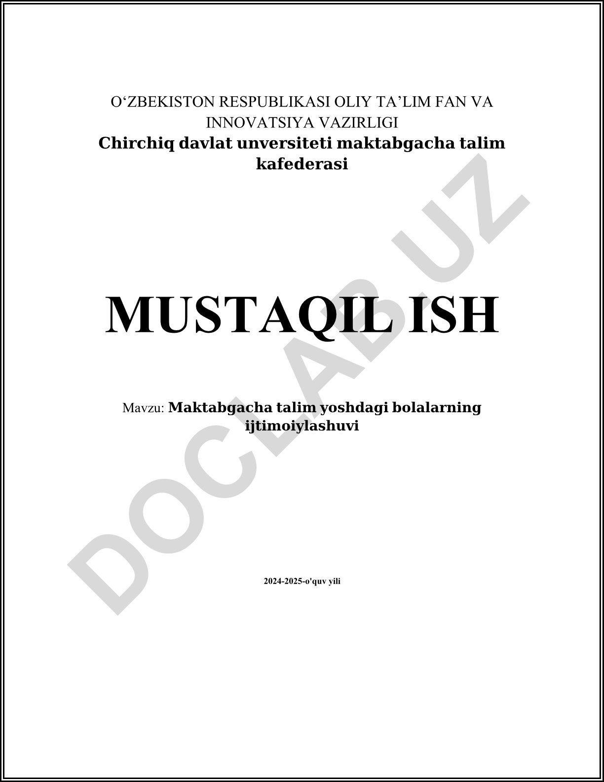 Maktabgacha ta’lim yoshidagi bolalarning ijtimoiylashuvi