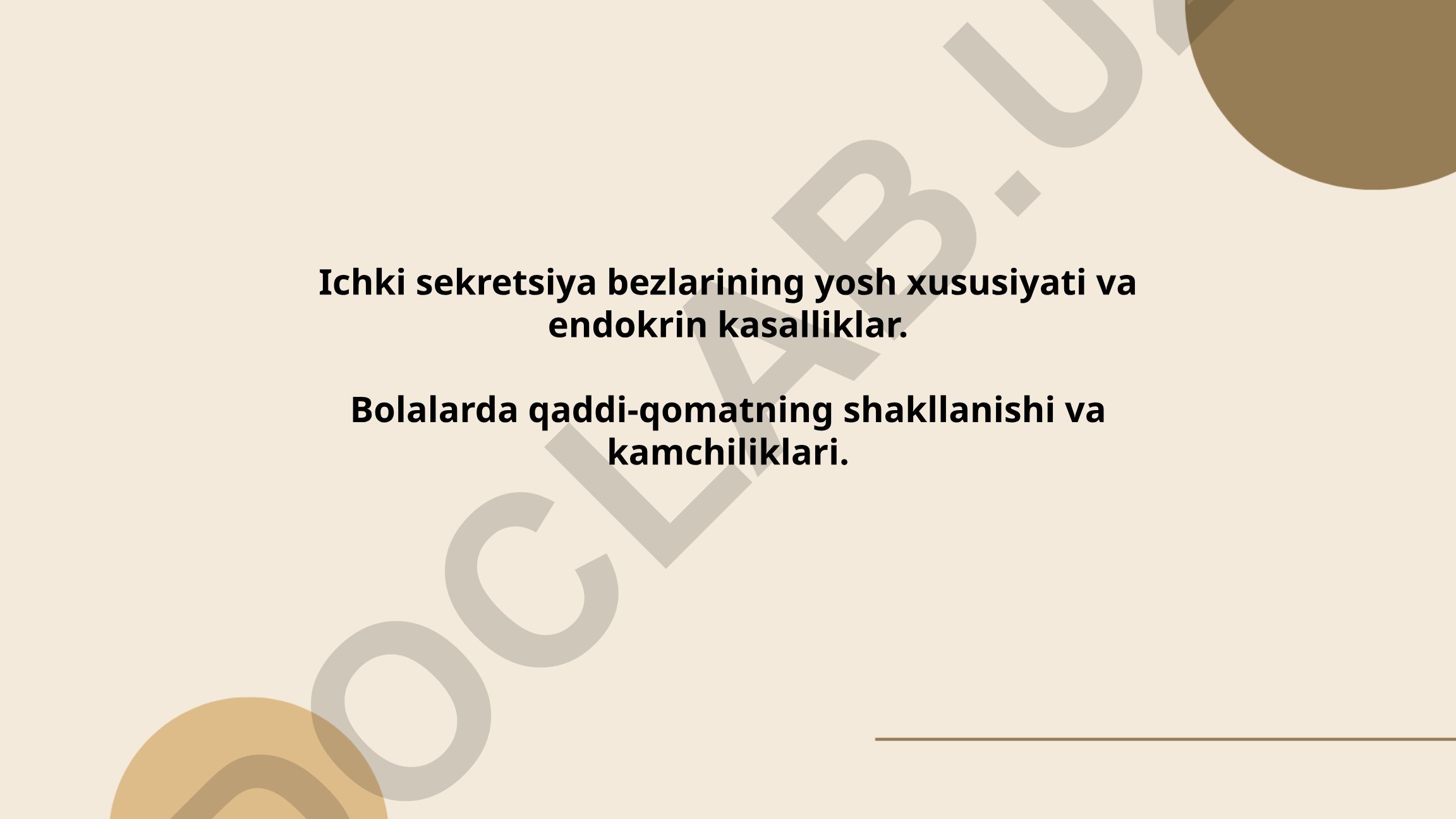Ichki sekretsiya bezlarining yosh xususiyati va endokrin kasalliklar