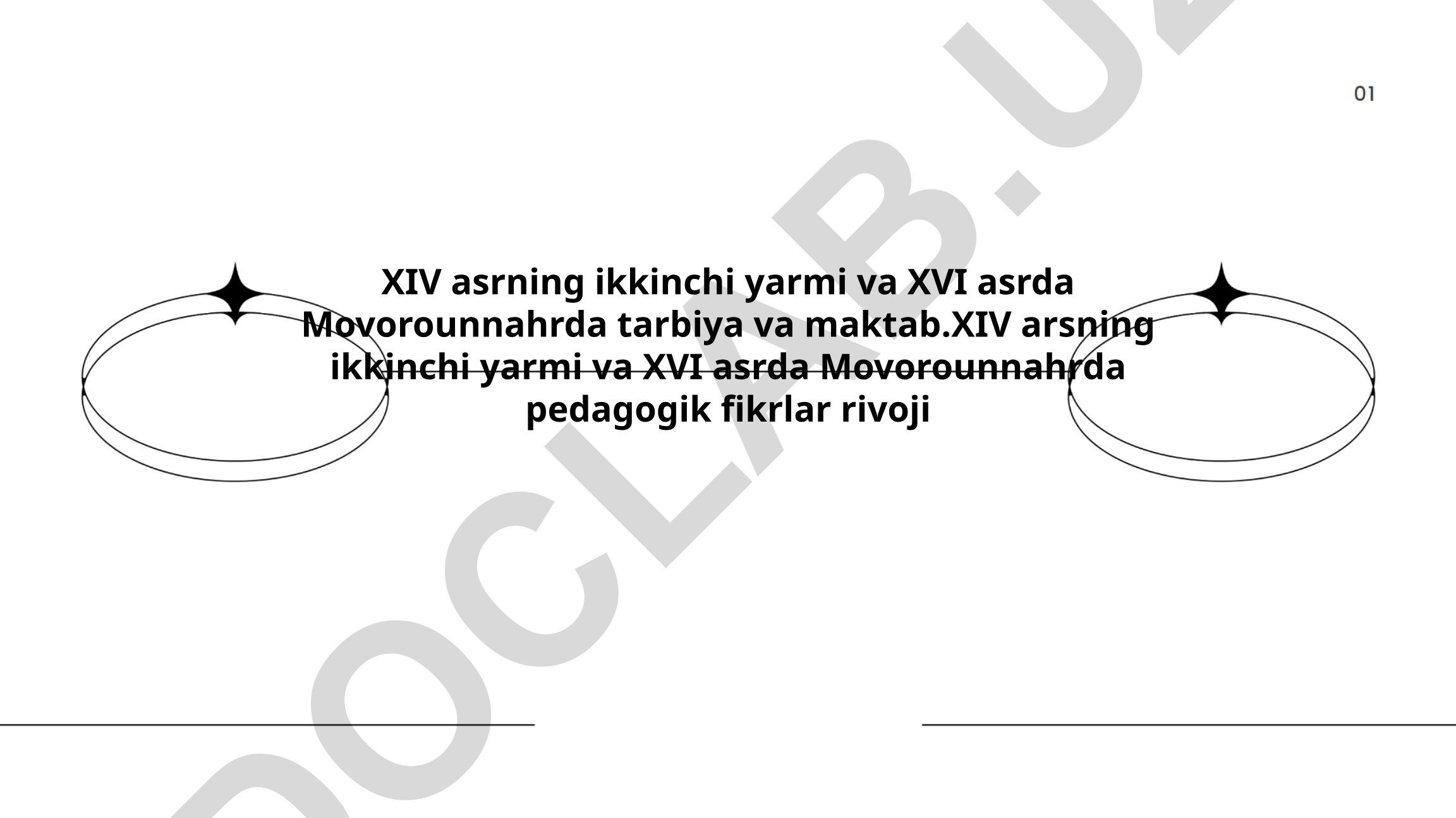 XIV-XVI asrlarda Movorounnahrda tarbiya va pedagogik fikrlar rivoji