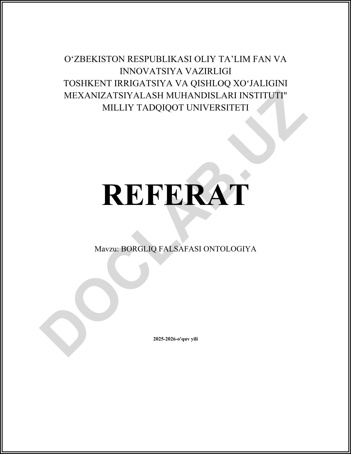 Borliq falsafasi ontologiya