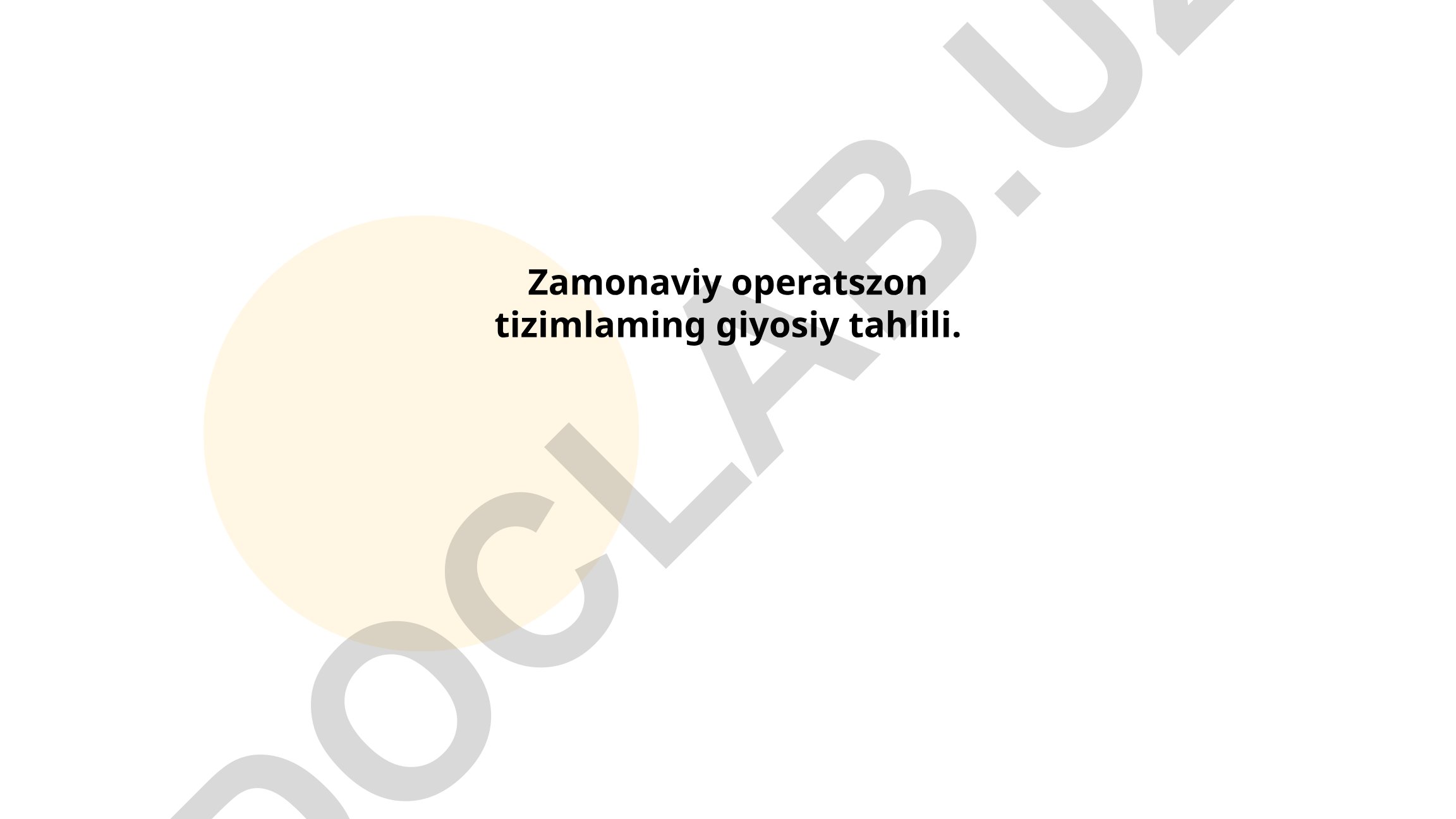 Zamonaviy operatsion tizimlarning qiyosiy tahlili