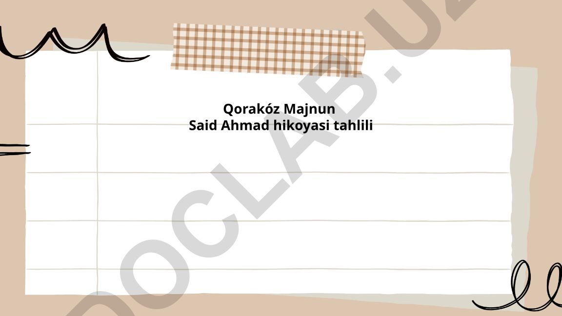 Qorako'z Majnun hikoyasining mavzusi va qahramonlar xarakteristikalari