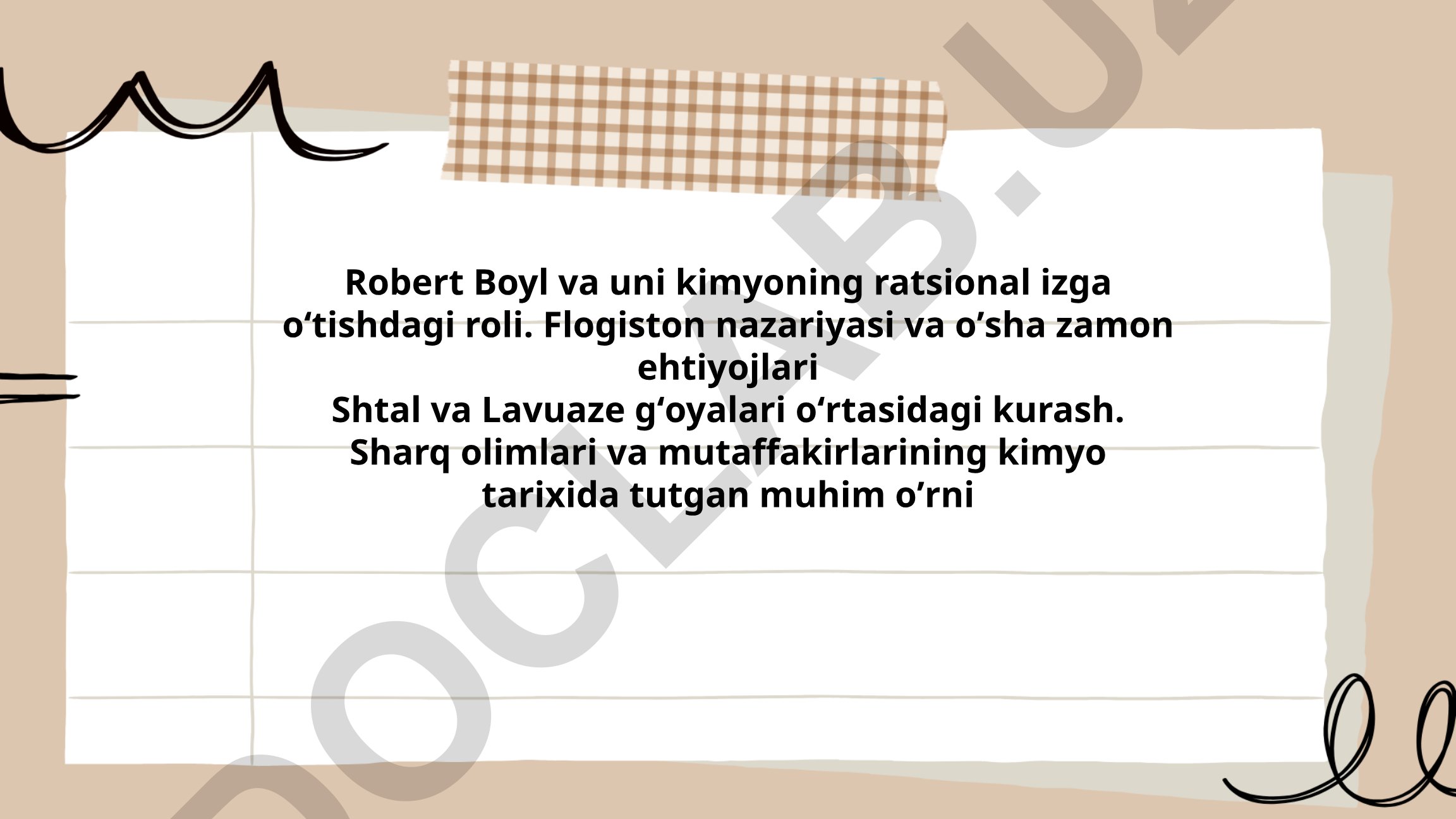 Robert Boyl va kimyoning ratsional izga o'tishi
