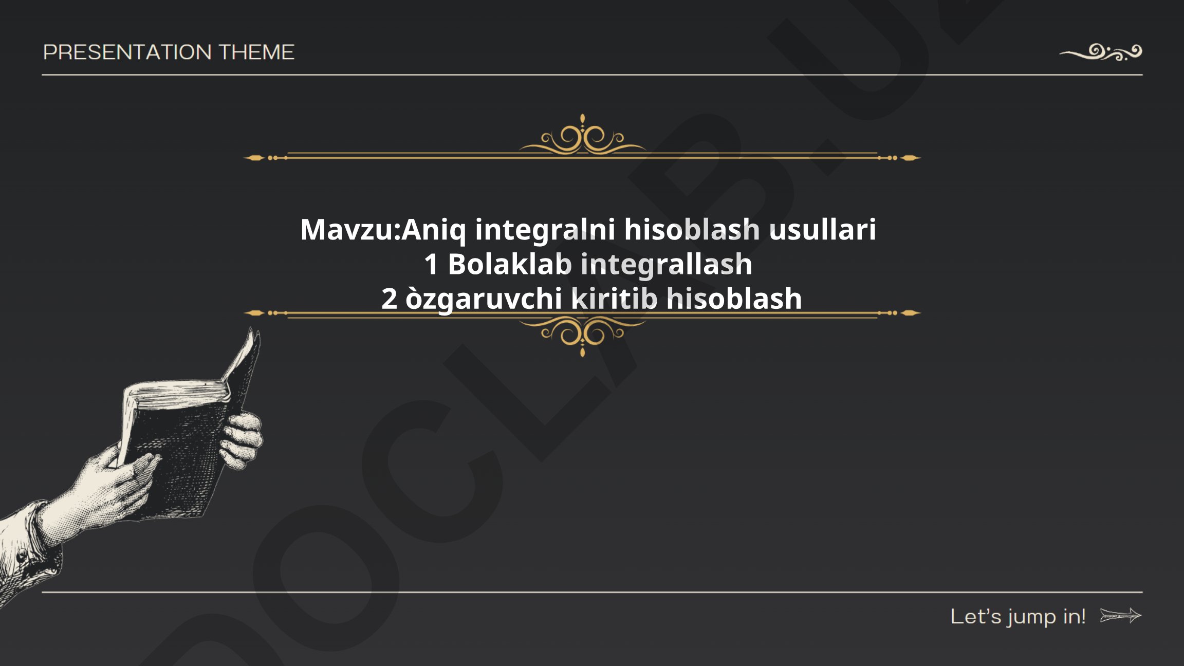 Aniq integralni hisoblash usullari