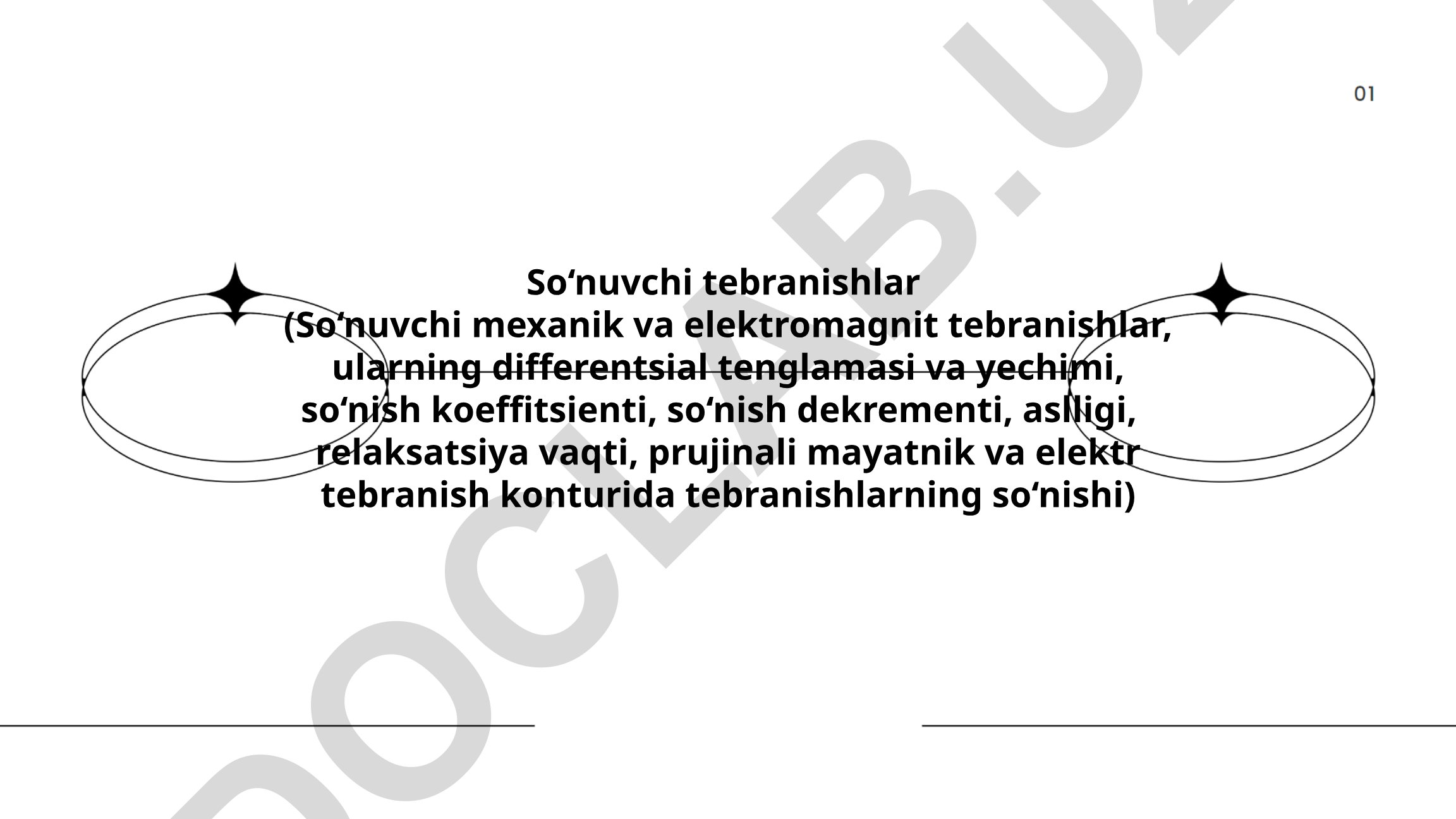 So'nuvchi tebranishlar: mexanik va elektromagnit jarayonlar