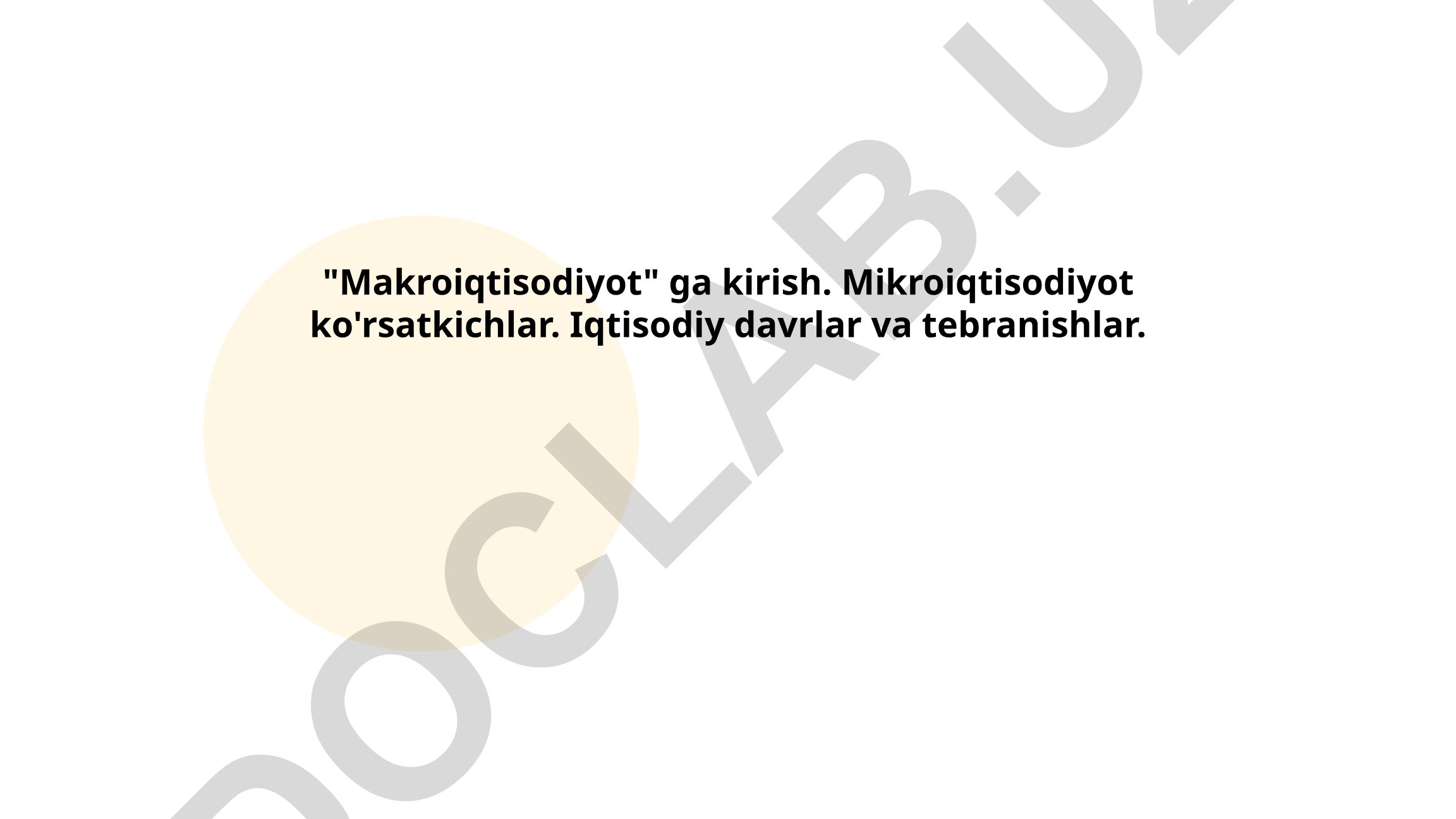 Makroiqtisodiyotning asosiy tushunchalari va ko'rsatkichlari