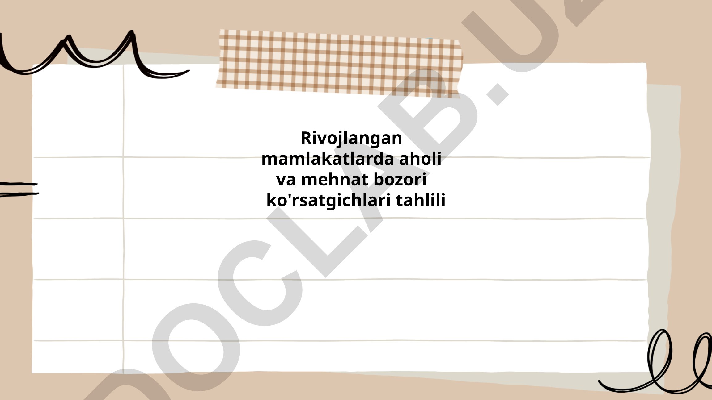 Rivojlangan mamlakatlarda aholi va mehnat bozori ko'rsatgichlari tahlili