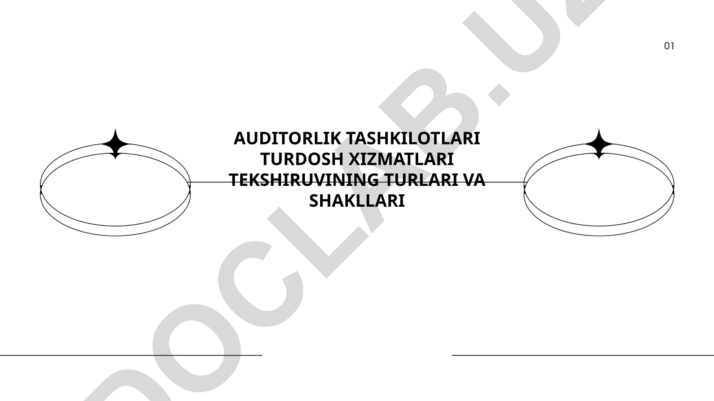 Auditorlik tashkilotlari turdosh xizmatlari tekshiruvining turlari va shakllari