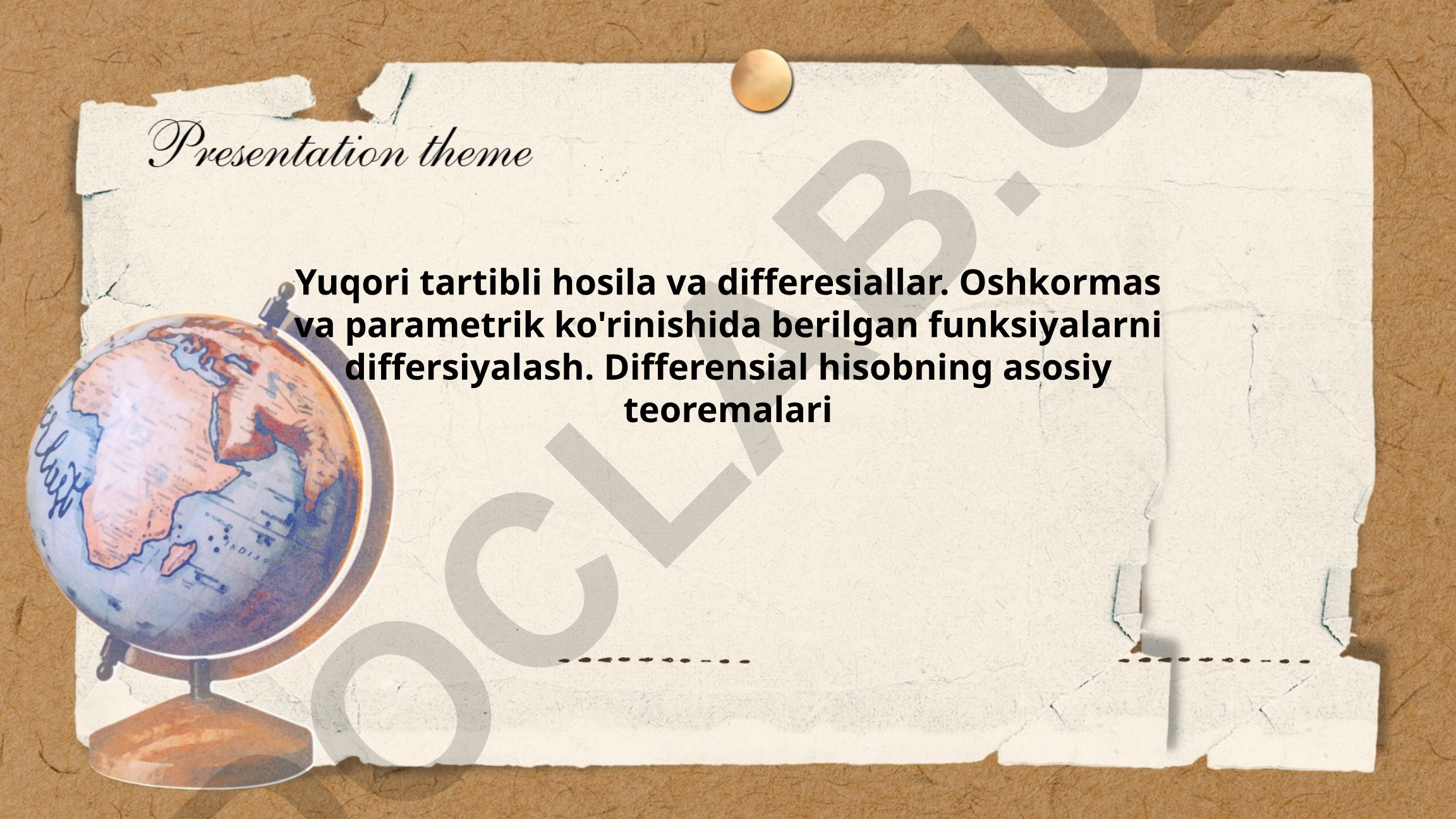 Yuqori tartibli hosila va differensiallar