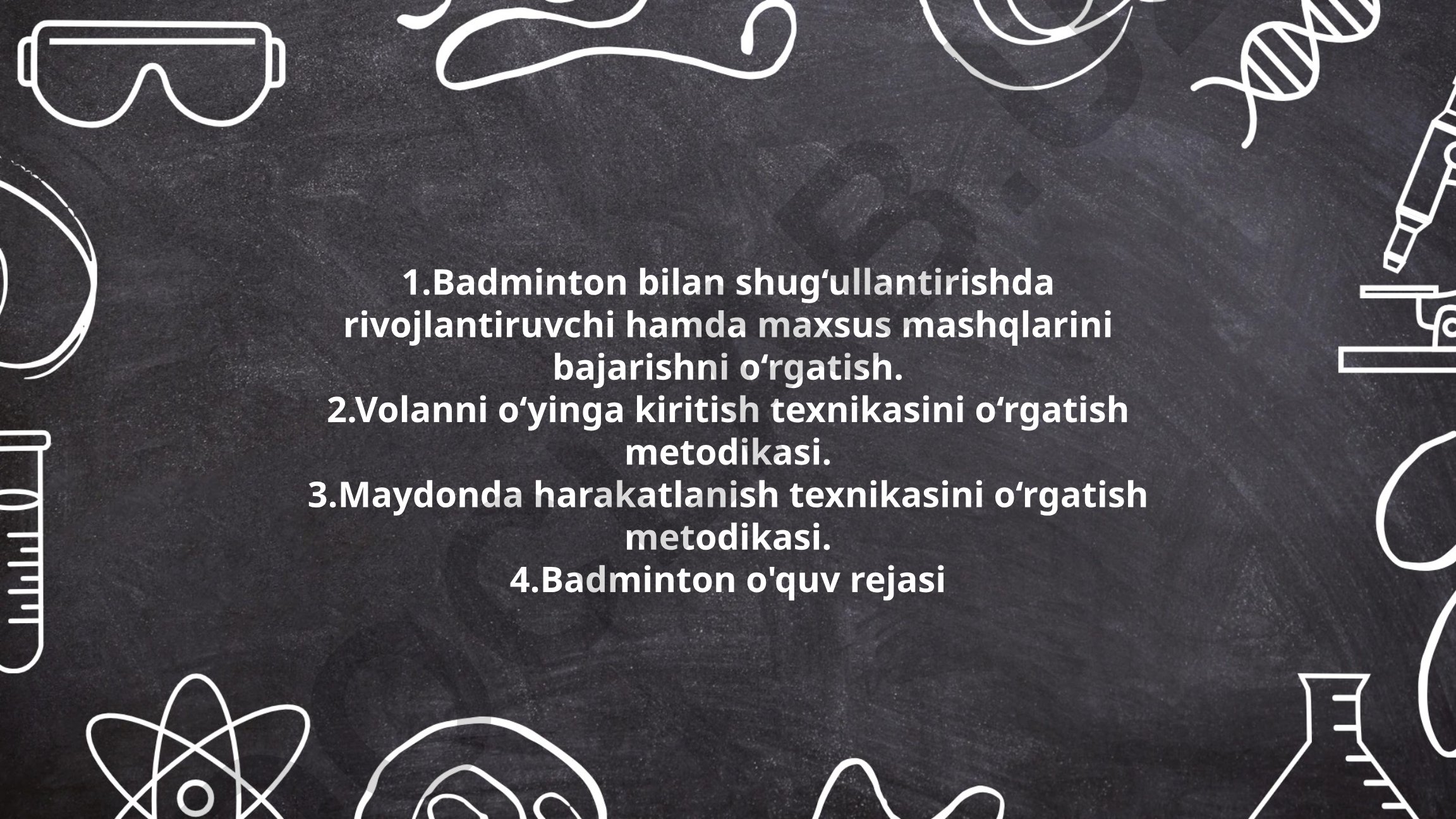 Badminton bilan shug'ullantirishda rivojlantiruvchi va maxsus mashqlar